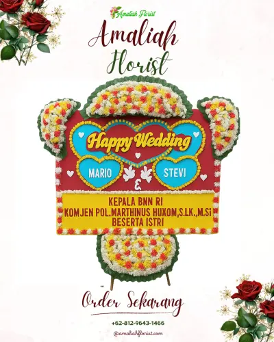 Karangan Papan Bunga Pernikahan di Harapanmulya